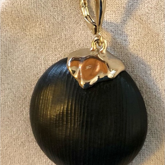 EUC Alexis Bittar Lucite Earrings Gold / Black - Picture 4 of 14